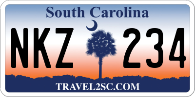 SC license plate NKZ234