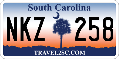SC license plate NKZ258