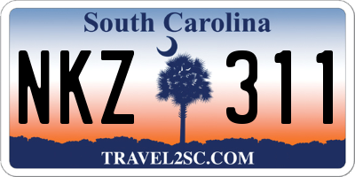 SC license plate NKZ311