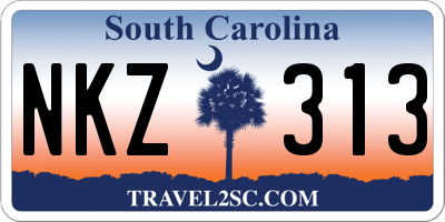 SC license plate NKZ313