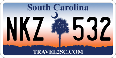 SC license plate NKZ532