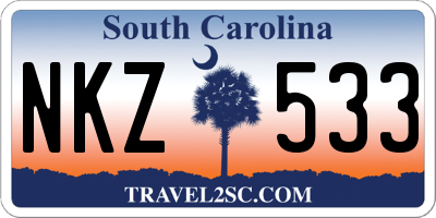SC license plate NKZ533