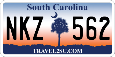 SC license plate NKZ562