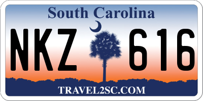 SC license plate NKZ616