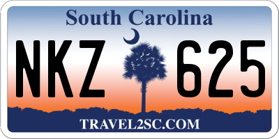 SC license plate NKZ625