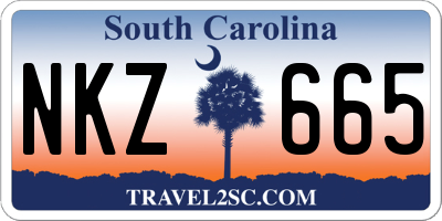 SC license plate NKZ665