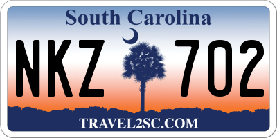 SC license plate NKZ702