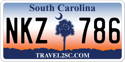 SC license plate NKZ786