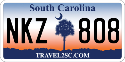 SC license plate NKZ808