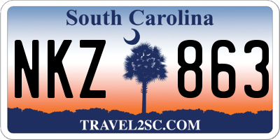 SC license plate NKZ863