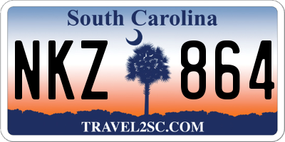 SC license plate NKZ864
