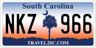 SC license plate NKZ966
