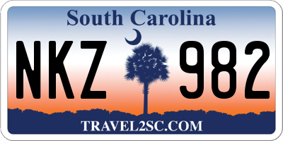 SC license plate NKZ982