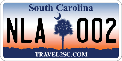 SC license plate NLA002