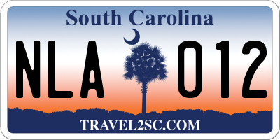 SC license plate NLA012