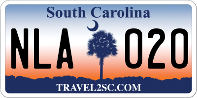 SC license plate NLA020