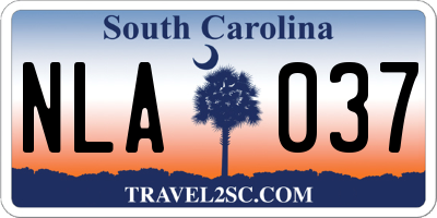 SC license plate NLA037
