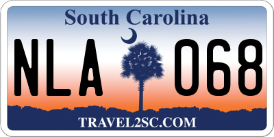 SC license plate NLA068