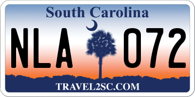 SC license plate NLA072