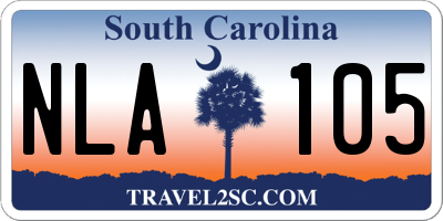 SC license plate NLA105