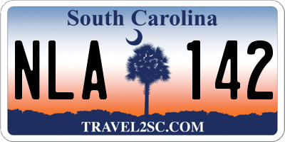 SC license plate NLA142
