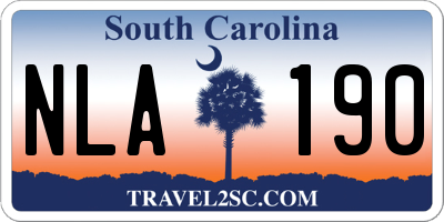 SC license plate NLA190