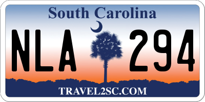 SC license plate NLA294