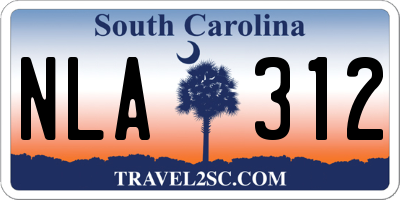 SC license plate NLA312