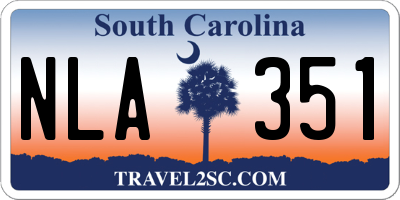 SC license plate NLA351