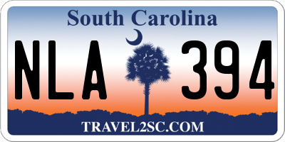 SC license plate NLA394