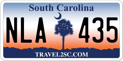 SC license plate NLA435