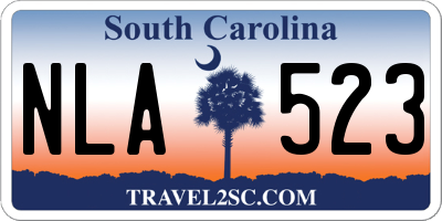 SC license plate NLA523