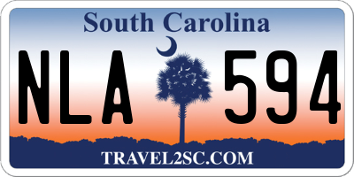 SC license plate NLA594