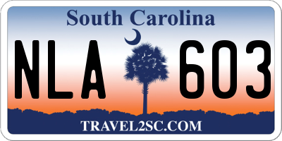 SC license plate NLA603