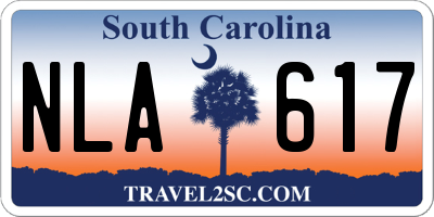 SC license plate NLA617