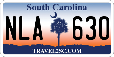 SC license plate NLA630