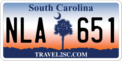 SC license plate NLA651