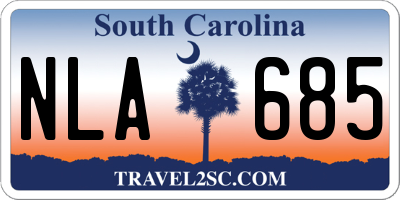 SC license plate NLA685