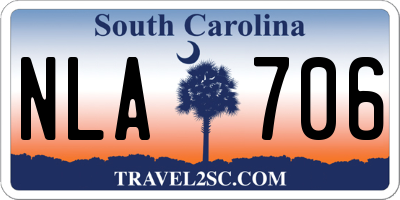 SC license plate NLA706