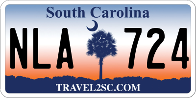 SC license plate NLA724