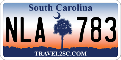 SC license plate NLA783