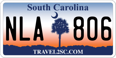 SC license plate NLA806