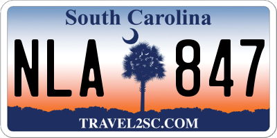 SC license plate NLA847