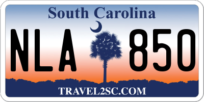 SC license plate NLA850
