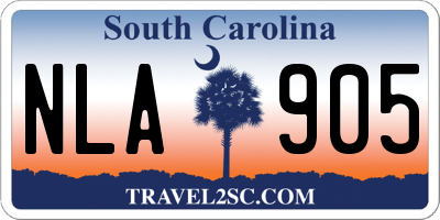 SC license plate NLA905
