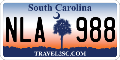SC license plate NLA988