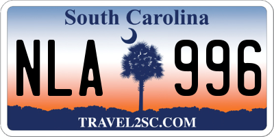 SC license plate NLA996
