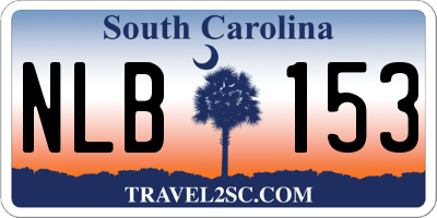 SC license plate NLB153