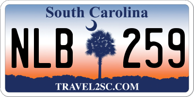 SC license plate NLB259