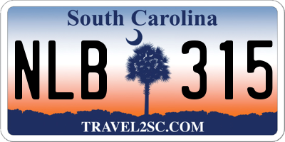 SC license plate NLB315